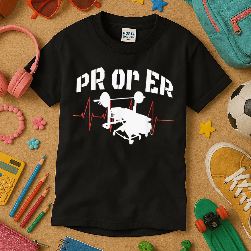 PR Or Er Weightlifting Bodybuilding Fitness Gym Kids T-Shirt