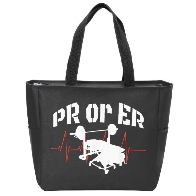PR Or Er Weightlifting Bodybuilding Fitness Gym Zip Tote Bag