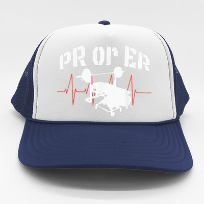 PR Or Er Weightlifting Bodybuilding Fitness Gym Trucker Hat