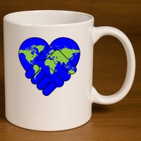 Peace On Earth 11oz C Handle Ceramic Mug