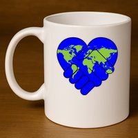 Peace On Earth 11oz C Handle Ceramic Mug