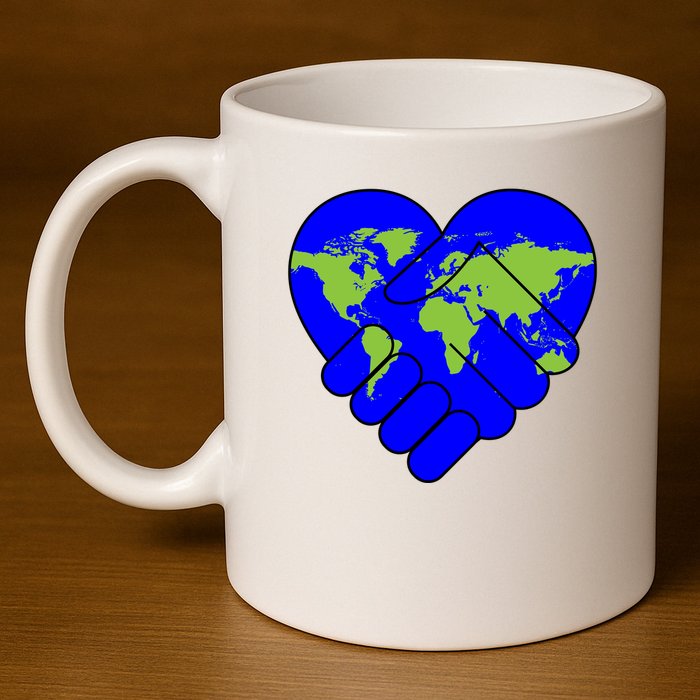 Peace On Earth 11oz C Handle Ceramic Mug