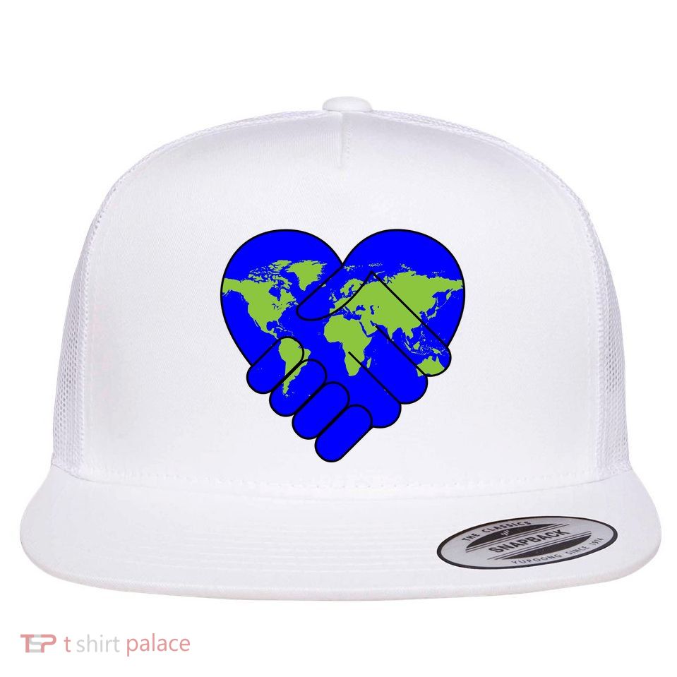 Peace On Earth Flat Bill Trucker Hat