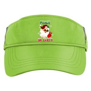 Peace On Earth Sign Merry Christmas Santa Hat Hippie Xmas Holiday Adult Drive Performance Visor