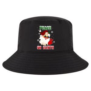 Peace On Earth Sign Merry Christmas Santa Hat Hippie Xmas Holiday Cool Comfort Performance Bucket Hat