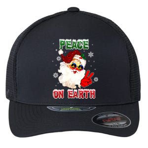 Peace On Earth Sign Merry Christmas Santa Hat Hippie Xmas Holiday Flexfit Unipanel Trucker Cap