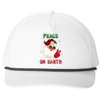 Peace On Earth Sign Merry Christmas Santa Hat Hippie Xmas Holiday Snapback Five-Panel Rope Hat