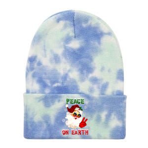 Peace On Earth Sign Merry Christmas Santa Hat Hippie Xmas Holiday Tie Dye 12in Knit Beanie