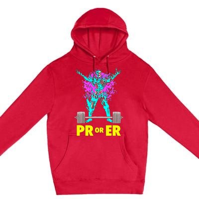 Pr Or Er Weightlifting Bodybuilding Workout Musclebuilding Premium Pullover Hoodie