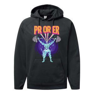 Pr Or Er Workout Bodybuilding Gym Weightlifting Performance Fleece Hoodie