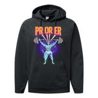 Pr Or Er Workout Bodybuilding Gym Weightlifting Performance Fleece Hoodie