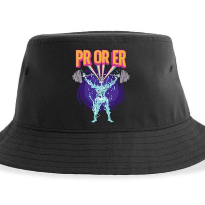 Pr Or Er Workout Bodybuilding Gym Weightlifting Sustainable Bucket Hat