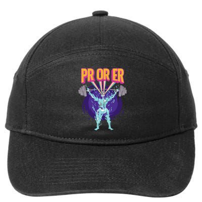 Pr Or Er Workout Bodybuilding Gym Weightlifting 7-Panel Snapback Hat