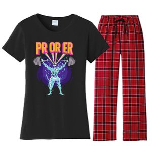 Pr Or Er Workout Bodybuilding Gym Weightlifting Women's Flannel Pajama Set