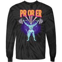 Pr Or Er Workout Bodybuilding Gym Weightlifting Tie-Dye Long Sleeve Shirt