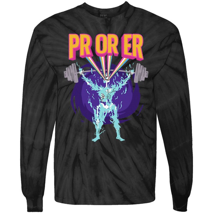 Pr Or Er Workout Bodybuilding Gym Weightlifting Tie-Dye Long Sleeve Shirt