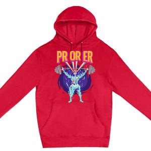 Pr Or Er Workout Bodybuilding Gym Weightlifting Premium Pullover Hoodie