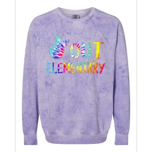 Peace Out Elementary Happy Last Day Of School Tie Dye Colorblast Crewneck Sweatshirt