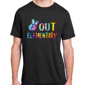 Peace Out Elementary Happy Last Day Of School Tie Dye Adult ChromaSoft Performance T-Shirt