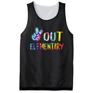 Peace Out Elementary Happy Last Day Of School Tie Dye Mesh Reversible Basketball Jersey Tank