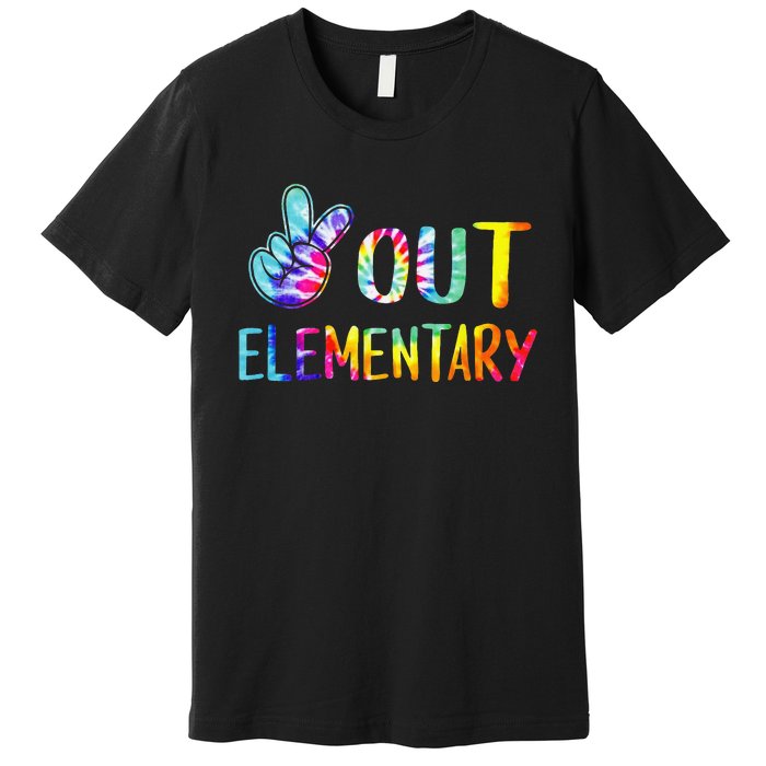 Peace Out Elementary Happy Last Day Of School Tie Dye Premium T-Shirt