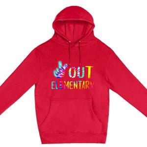 Peace Out Elementary Happy Last Day Of School Tie Dye Premium Pullover Hoodie