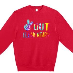 Peace Out Elementary Happy Last Day Of School Tie Dye Premium Crewneck Sweatshirt