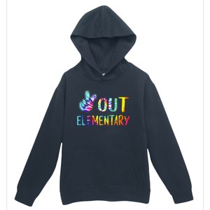 Peace Out Elementary Happy Last Day Of School Tie Dye Urban Pullover Hoodie