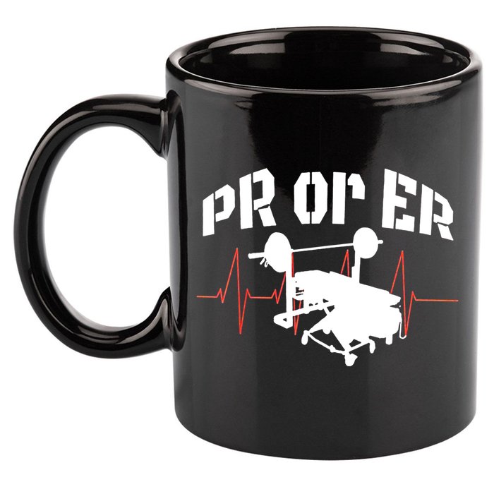 PR Or Er Weightlifting Bodybuilding Fitness Gym 11oz C Handle Ceramic Mug