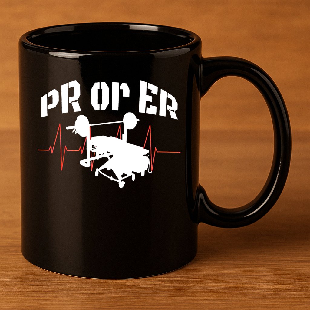 PR Or Er Weightlifting Bodybuilding Fitness Gym 11oz C Handle Ceramic Mug