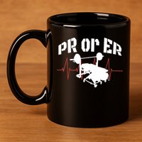 PR Or Er Weightlifting Bodybuilding Fitness Gym 11oz C Handle Ceramic Mug
