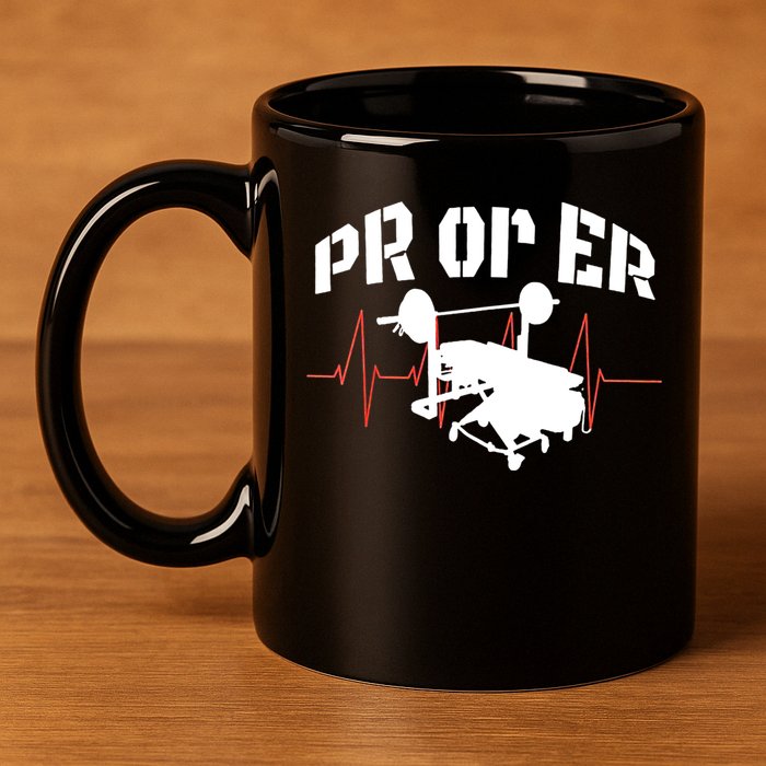 PR Or Er Weightlifting Bodybuilding Fitness Gym 11oz C Handle Ceramic Mug
