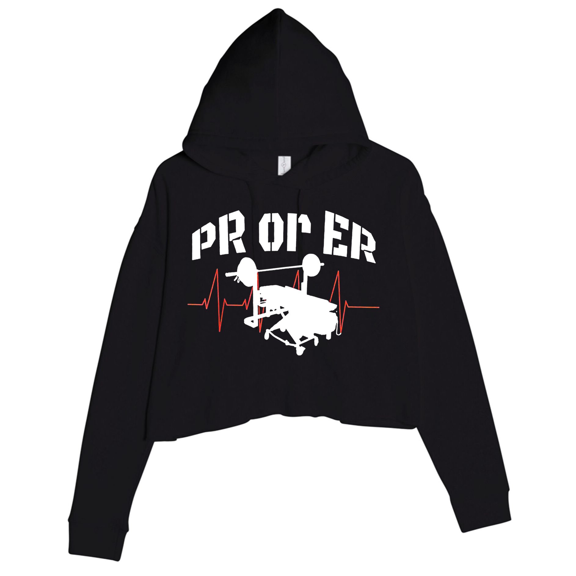 PR Or Er Weightlifting Bodybuilding Fitness Gym Crop Fleece Hoodie
