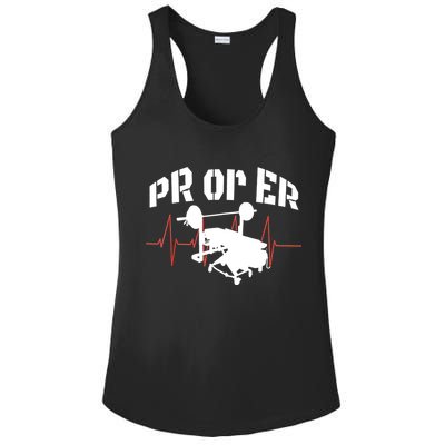 PR Or Er Weightlifting Bodybuilding Fitness Gym Ladies PosiCharge Competitor Racerback Tank