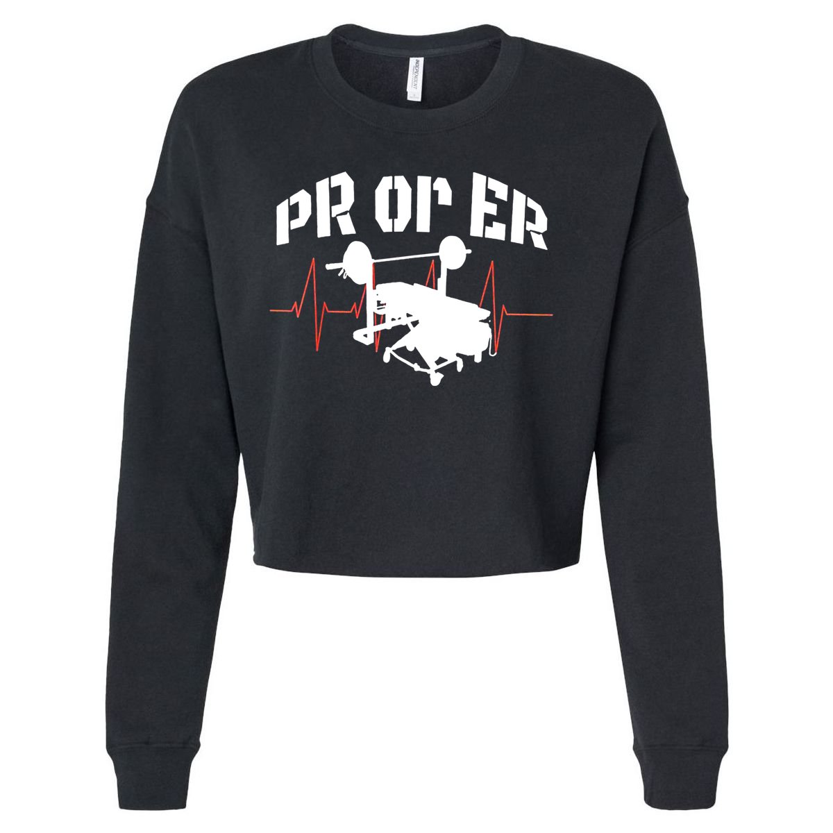PR Or Er Weightlifting Bodybuilding Fitness Gym Cropped Pullover Crew