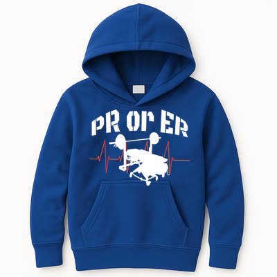 PR Or Er Weightlifting Bodybuilding Fitness Gym Kids Hoodie