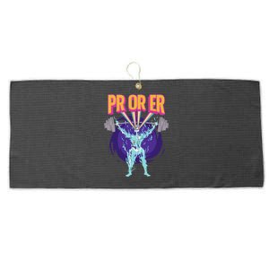 PR Or ER Workout Bodybuilding Gym Weightlifting Large Microfiber Waffle Golf Towel