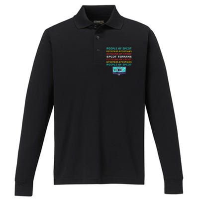 People Of Epcot Epcoters Epcotians Citizens Of Epcot Performance Long Sleeve Polo