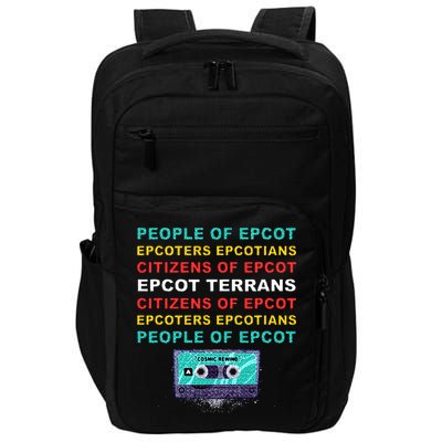 People Of Epcot Epcoters Epcotians Citizens Of Epcot Impact Tech Backpack