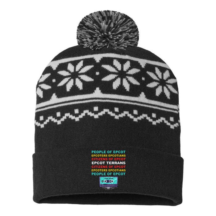 People Of Epcot Epcoters Epcotians Citizens Of Epcot USA-Made Snowflake Beanie