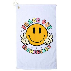 Peace Out Elementary Teacher Retro Last Day Of School  Platinum Collection Golf Towel