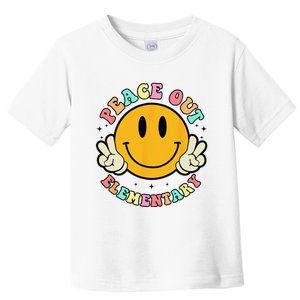 Peace Out Elementary Teacher Retro Last Day Of School  Toddler T-Shirt