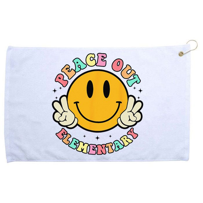 Peace Out Elementary Teacher Retro Last Day Of School  Grommeted Golf Towel