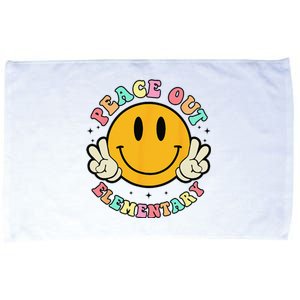 Peace Out Elementary Teacher Retro Last Day Of School  Microfiber Hand Towel