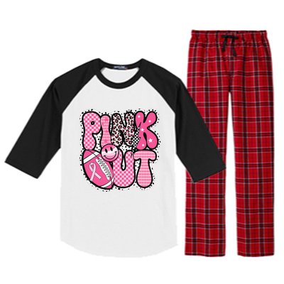 P.Ink Out Football Team Breast Cancer Awareness Month Gift Raglan Sleeve Pajama Set