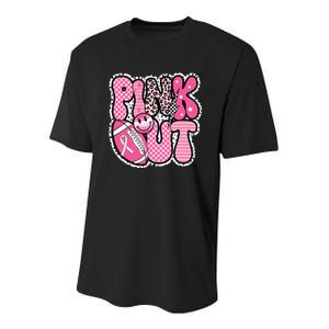 P.Ink Out Football Team Breast Cancer Awareness Month Gift Youth Performance Sprint T-Shirt