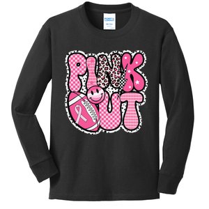 P.Ink Out Football Team Breast Cancer Awareness Month Gift Kids Long Sleeve Shirt