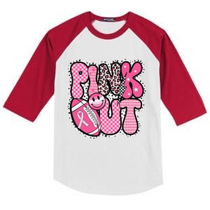 P.Ink Out Football Team Breast Cancer Awareness Month Gift Kids Colorblock Raglan Jersey