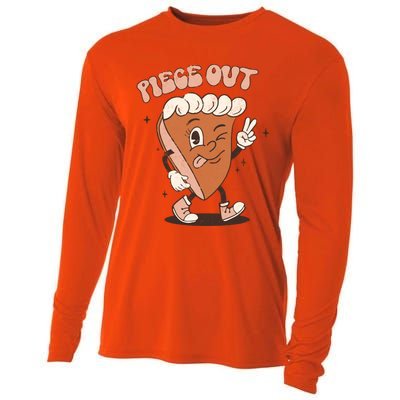 Piece Out Funny Pumpkin Pie Thanksgiving Retro Style Meaningful Gift Cooling Performance Long Sleeve Crew