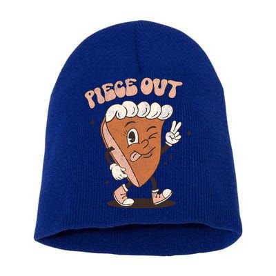 Piece Out Funny Pumpkin Pie Thanksgiving Retro Style Meaningful Gift Short Acrylic Beanie